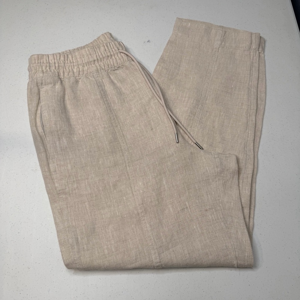 Women’s Athleta 100% Linen High-Rise Waistband Zipper Pockets Sz Medium - Picture 12 of 13